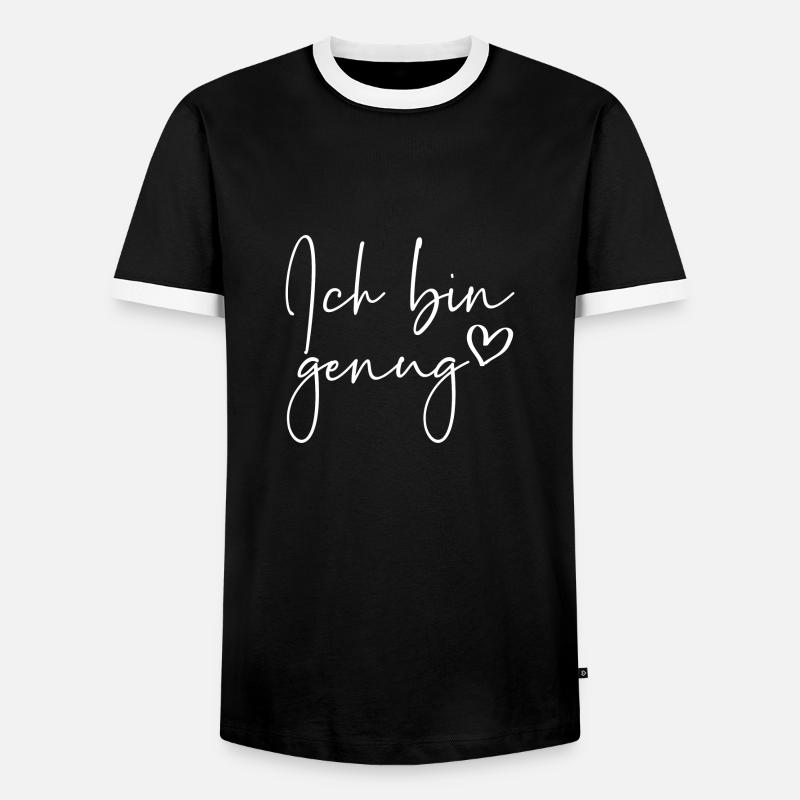 Ich bin genug - Männer Kontrast-T-Shirt - Schwarz/Weiß