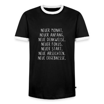 Neuer Monat Anfang Denkweise Fokus Start - Männer Kontrast-T-Shirt - Schwarz/Weiß - Vorne - AI Model Female 172 light (172cm) & AI Model Male 178 light (178cm)