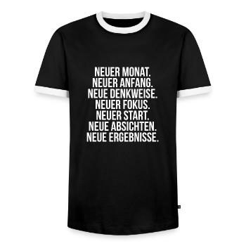 Neuer Monat Anfang Denkweise Fokus Start - Männer Kontrast-T-Shirt - Schwarz/Weiß - Vorne - AI Model Female 172 light (172cm) & AI Model Male 178 light (178cm)