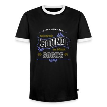 jokes astrophysics geek birthday night sky - Men's Ringer Shirt - black/white - Front - AI Model Female 172 light (172cm) & AI Model Male 178 light (178cm)