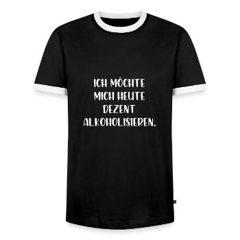 Ich möchte mich heute dezent alkoholisieren - Männer Kontrast-T-Shirt - Schwarz/Weiß - Vorne - AI Model Female 172 light (172cm) & AI Model Male 178 light (178cm)