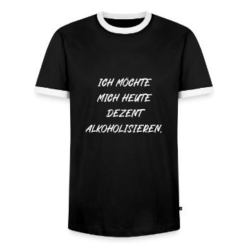 Ich möchte mich heute dezent alkoholisieren - Männer Kontrast-T-Shirt - Schwarz/Weiß - Vorne - AI Model Female 172 light (172cm) & AI Model Male 178 light (178cm)