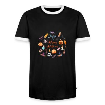 Joyeux halloween - T-shirt contrasté Homme - noir/blanc - Devant - AI Model Female 172 light (172cm) & AI Model Male 178 light (178cm)
