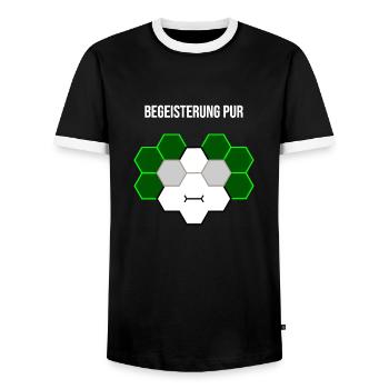 Begeisterung pur - Männer Kontrast-T-Shirt - Schwarz/Weiß - Vorne - AI Model Female 172 light (172cm) & AI Model Male 178 light (178cm)