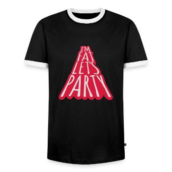im fat lets party - Männer Kontrast-T-Shirt - Schwarz/Weiß - Vorne - AI Model Female 172 light (172cm) & AI Model Male 178 light (178cm)