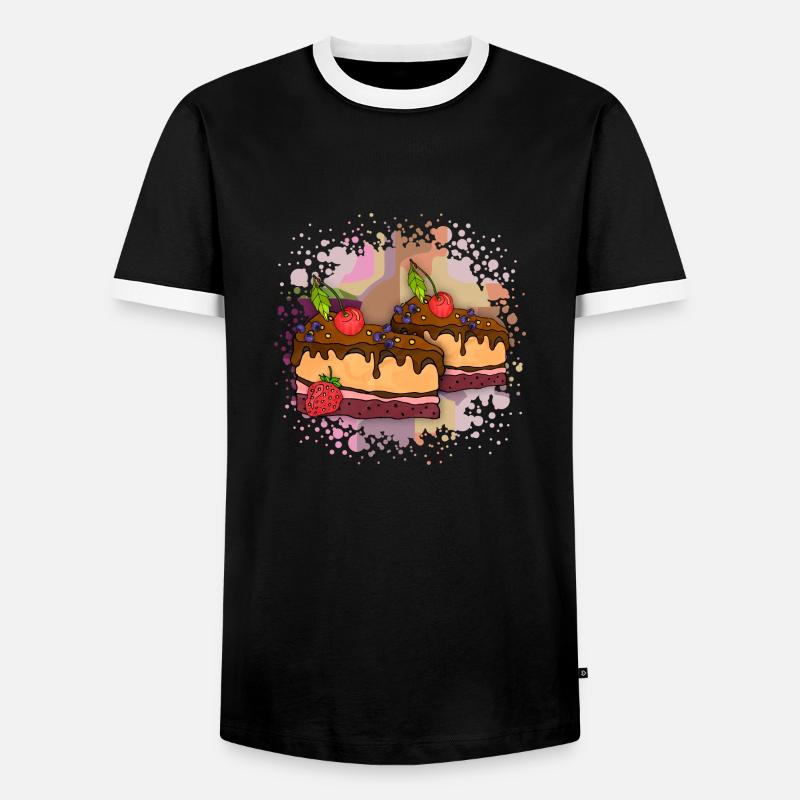 Gâteau - T-shirt contrasté Homme - noir/blanc