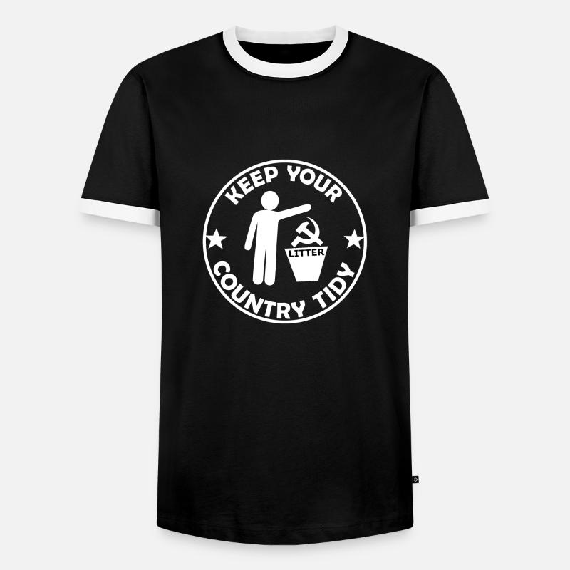 Keep the environment clean - Men's Ringer Shirt - black/white