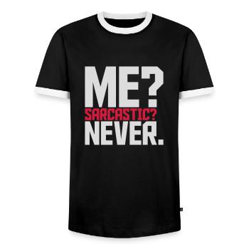 me sarcastic never quote - Men's Ringer Shirt - black/white - Front - AI Model Female 172 light (172cm) & AI Model Male 178 light (178cm)