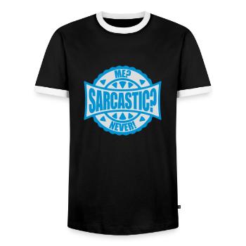 me sarcastic never quote - Men's Ringer Shirt - black/white - Front - AI Model Female 172 light (172cm) & AI Model Male 178 light (178cm)