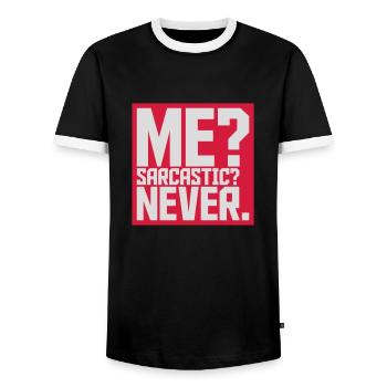 me sarcastic never quote - Men's Ringer Shirt - black/white - Front - AI Model Female 172 light (172cm) & AI Model Male 178 light (178cm)