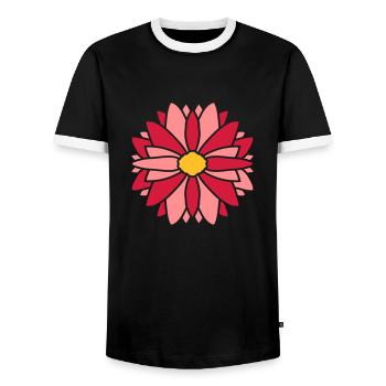 Rote Hübsche Blume Design - Männer Kontrast-T-Shirt - Schwarz/Weiß - Vorne - AI Model Female 172 light (172cm) & AI Model Male 178 light (178cm)