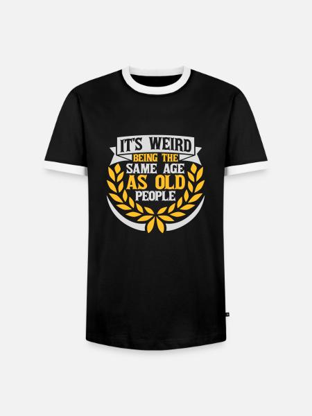 être âgé - T-shirt contrasté Homme - noir/blanc