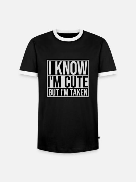 cute but taken quote - Men's Ringer Shirt - black/white