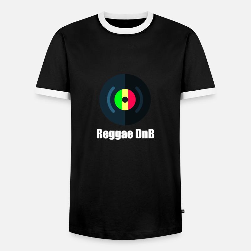 Reggae DnB - Männer Kontrast-T-Shirt - Schwarz/Weiß