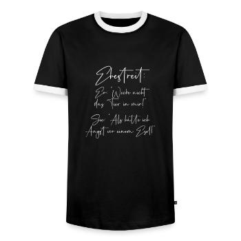 Ehestreit Wecke nicht das Tier in mir Esel - Männer Kontrast-T-Shirt - Schwarz/Weiß - Vorne - AI Model Female 172 light (172cm) & AI Model Male 178 light (178cm)