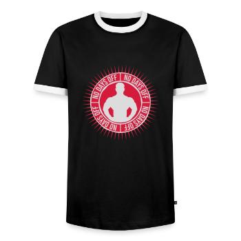 pas de jours de congé devis - T-shirt contrasté Homme - noir/blanc - Devant - AI Model Female 172 light (172cm) & AI Model Male 178 light (178cm)