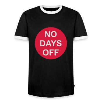 pas de jours de congé devis - T-shirt contrasté Homme - noir/blanc - Devant - AI Model Female 172 light (172cm) & AI Model Male 178 light (178cm)