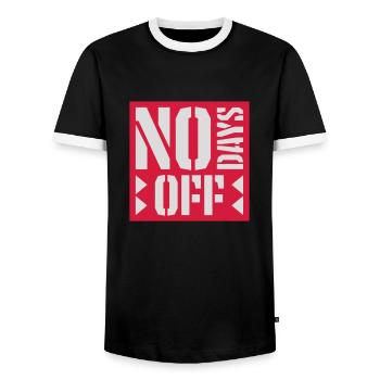 pas de jours de congé devis - T-shirt contrasté Homme - noir/blanc - Devant - AI Model Female 172 light (172cm) & AI Model Male 178 light (178cm)
