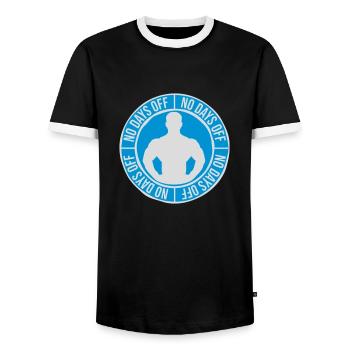 pas de jours de congé devis - T-shirt contrasté Homme - noir/blanc - Devant - AI Model Female 172 light (172cm) & AI Model Male 178 light (178cm)
