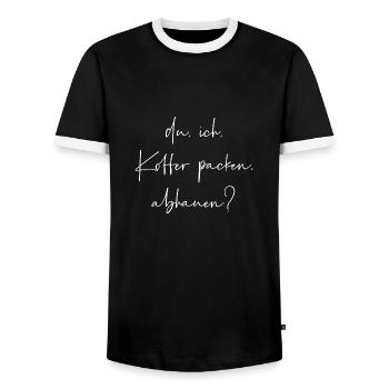 Du ich Koffer packen abhauen - Männer Kontrast-T-Shirt - Schwarz/Weiß - Vorne - AI Model Female 172 light (172cm) & AI Model Male 178 light (178cm)