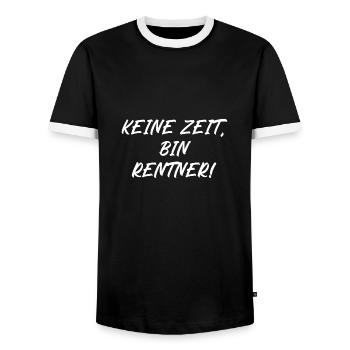 Keine Zeit bin Rentner - Männer Kontrast-T-Shirt - Schwarz/Weiß - Vorne - AI Model Female 172 light (172cm) & AI Model Male 178 light (178cm)