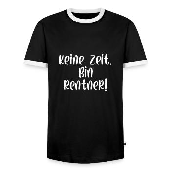 Keine Zeit bin Rentner - Männer Kontrast-T-Shirt - Schwarz/Weiß - Vorne - AI Model Female 172 light (172cm) & AI Model Male 178 light (178cm)