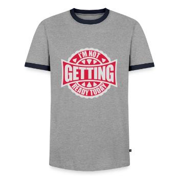 not getting ready today - Männer Kontrast-T-Shirt - Grau/Navy  - Vorne - AI Model Female 172 light (172cm) & AI Model Male 178 light (178cm)