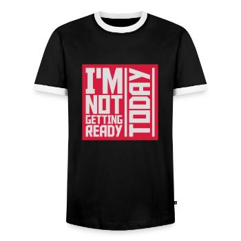 not getting ready today - Männer Kontrast-T-Shirt - Schwarz/Weiß - Vorne - AI Model Female 172 light (172cm) & AI Model Male 178 light (178cm)