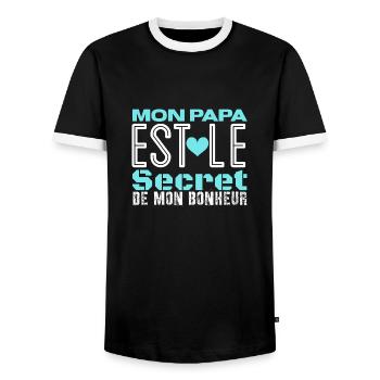 J'aime papa - T-shirt contrasté Homme - noir/blanc - Devant - AI Model Female 172 light (172cm) & AI Model Male 178 light (178cm)