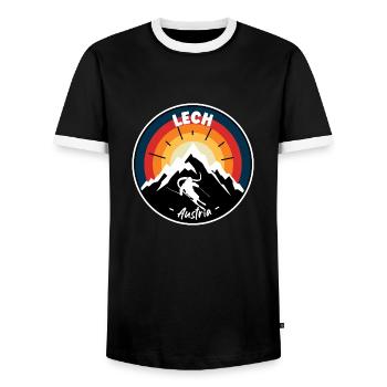 Skifahren in Lech Österreich Vintage - Männer Kontrast-T-Shirt - Schwarz/Weiß - Vorne - AI Model Female 172 light (172cm) & AI Model Male 178 light (178cm)