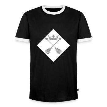 Dalarna - Men's Ringer Shirt - black/white - Front - AI Model Female 172 light (172cm) & AI Model Male 178 light (178cm)