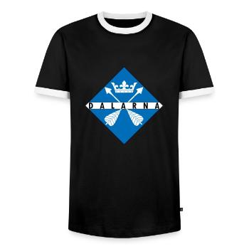 Dalarna - Men's Ringer Shirt - black/white - Front - AI Model Female 172 light (172cm) & AI Model Male 178 light (178cm)
