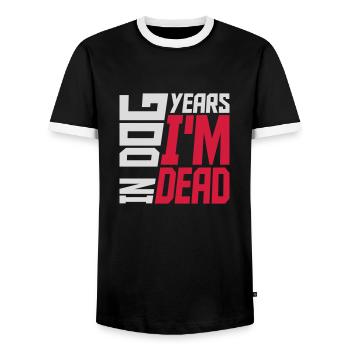 dans les années de chien Mort - T-shirt contrasté Homme - noir/blanc - Devant - AI Model Female 172 light (172cm) & AI Model Male 178 light (178cm)