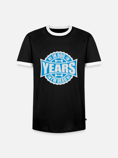in dog years Dead - Men's Ringer Shirt - black/white