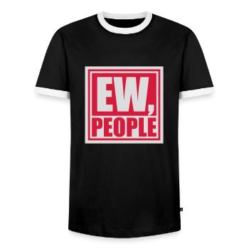 ew people citation drôle - T-shirt contrasté Homme - noir/blanc - Devant - AI Model Female 172 light (172cm) & AI Model Male 178 light (178cm)