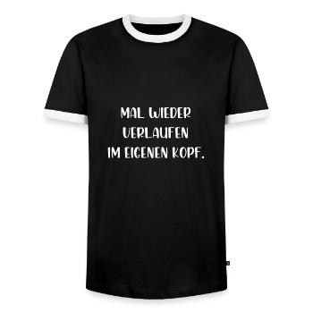Mal wieder verlaufen im eigenen Kopf - Männer Kontrast-T-Shirt - Schwarz/Weiß - Vorne - AI Model Female 172 light (172cm) & AI Model Male 178 light (178cm)