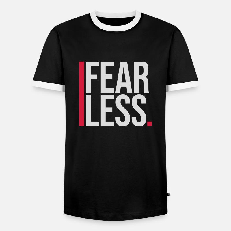 fearless Text Quote Design - Men's Ringer Shirt - black/white