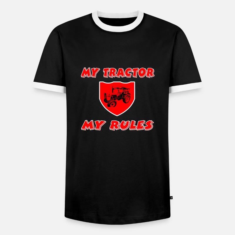 Tractor - Men's Ringer Shirt - black/white