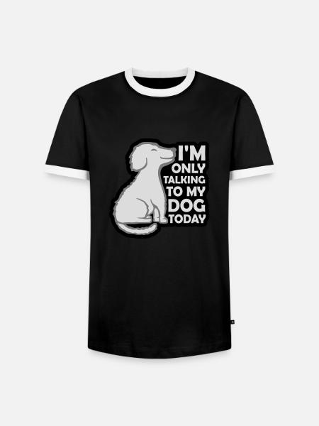 only talking to dog - Men's Ringer Shirt - black/white