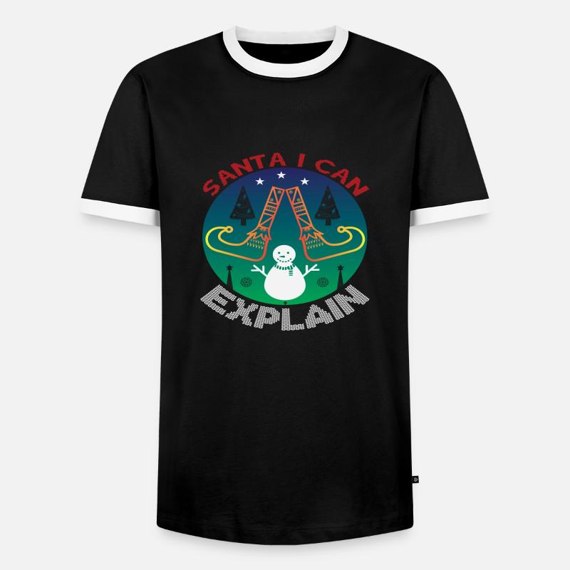 Santa i can Explain - Men's Ringer Shirt - black/white