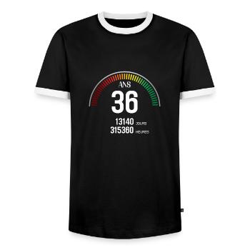 Anniversaire 36 ans Compteur - T-shirt contrasté Homme - noir/blanc - Devant - AI Model Female 172 light (172cm) & AI Model Male 178 light (178cm)