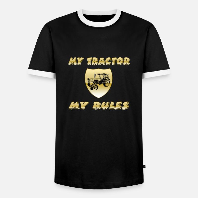 Traktor - Männer Kontrast-T-Shirt - Schwarz/Weiß