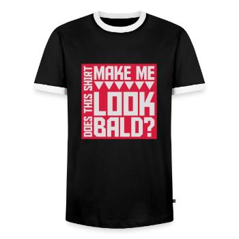 look chemise chauve Citation - T-shirt contrasté Homme - noir/blanc - Devant - AI Model Female 172 light (172cm) & AI Model Male 178 light (178cm)