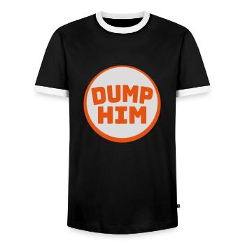 Dump Him Quote Logo - T-shirt contrasté Homme - noir/blanc - Devant - AI Model Female 172 light (172cm) & AI Model Male 178 light (178cm)