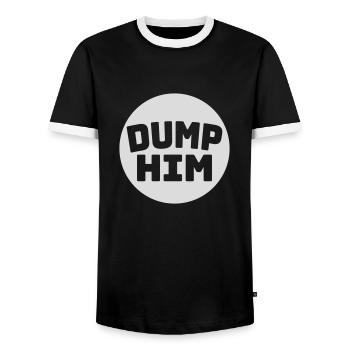 dump him Zitat Logo - Männer Kontrast-T-Shirt - Schwarz/Weiß - Vorne - AI Model Female 172 light (172cm) & AI Model Male 178 light (178cm)