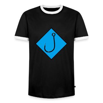 Hook - Men's Ringer Shirt - black/white - Front - AI Model Female 172 light (172cm) & AI Model Male 178 light (178cm)
