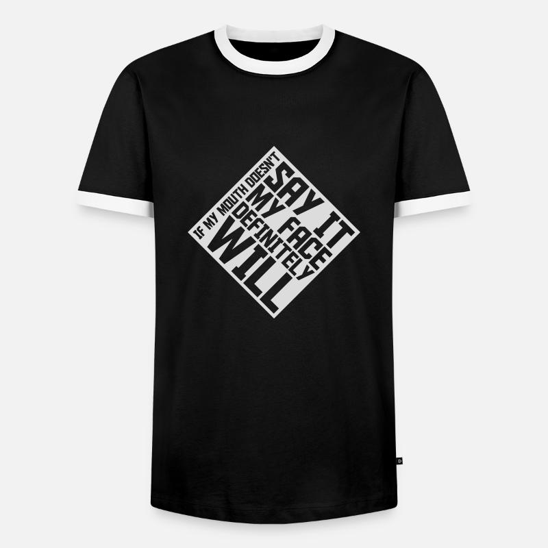 my face definitely will - Men's Ringer Shirt - black/white