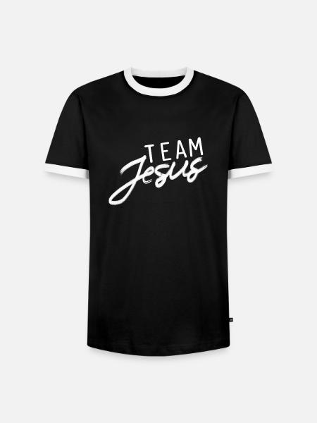 Team Jesus Gott Geschenk - Männer Kontrast-T-Shirt - Schwarz/Weiß
