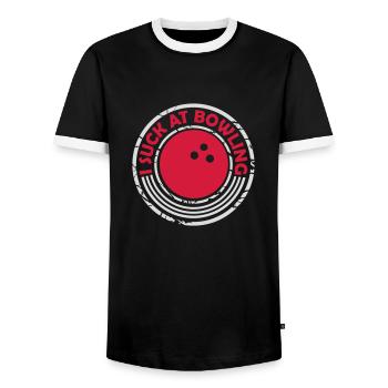 Je suis nul au bowling - T-shirt contrasté Homme - noir/blanc - Devant - AI Model Female 172 light (172cm) & AI Model Male 178 light (178cm)