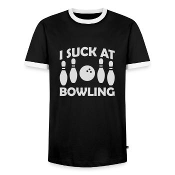 Je suis nul au bowling - T-shirt contrasté Homme - noir/blanc - Devant - AI Model Female 172 light (172cm) & AI Model Male 178 light (178cm)